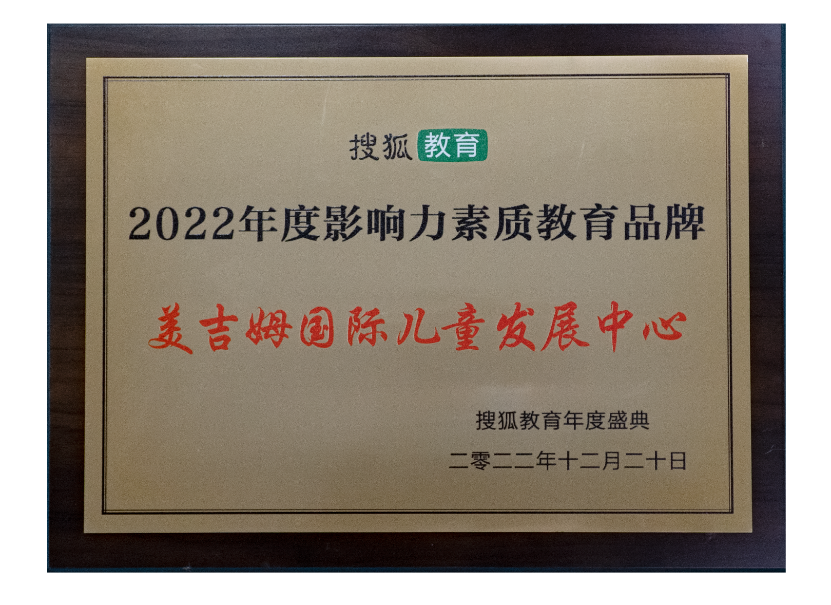 2022年度影響力素質教育品牌（搜狐網）